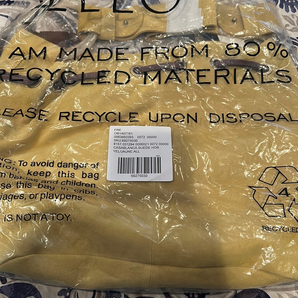 FREE PEOPLE CASABLANCA YELLOW SUEDE HOBO BAG NWT!